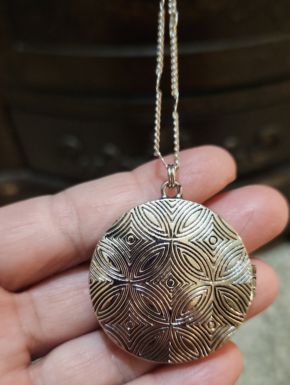 Two-Tone Tree of Life Locket Necklace - Gold & Silver - Picture 6 of 8